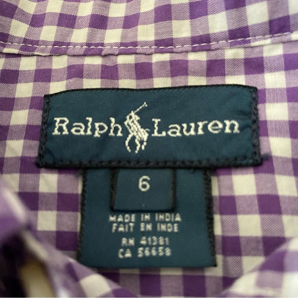 Ralph Lauren Boys Gingham Long Sleeve Shirt